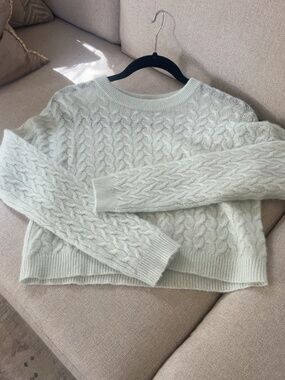 NAKED Cashmere cable-knit cropped sweater, size XS in Jadite